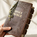 Personalized Large Print KJV Bible - Brown Leatherette with Tabs & Bookmark