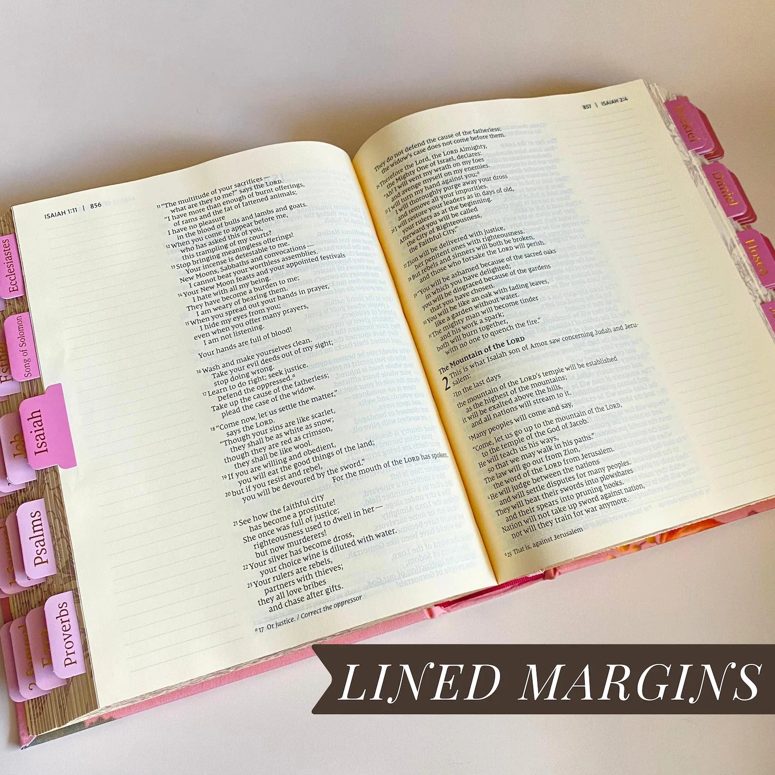 Personalized NIV Journaling Bible - Pink Large Print Set with Tabs