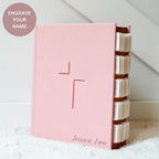 The Jesus Bible with pre-installed tabs, in pink.