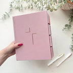 The Jesus Bible with pre-installed tabs, in pink.