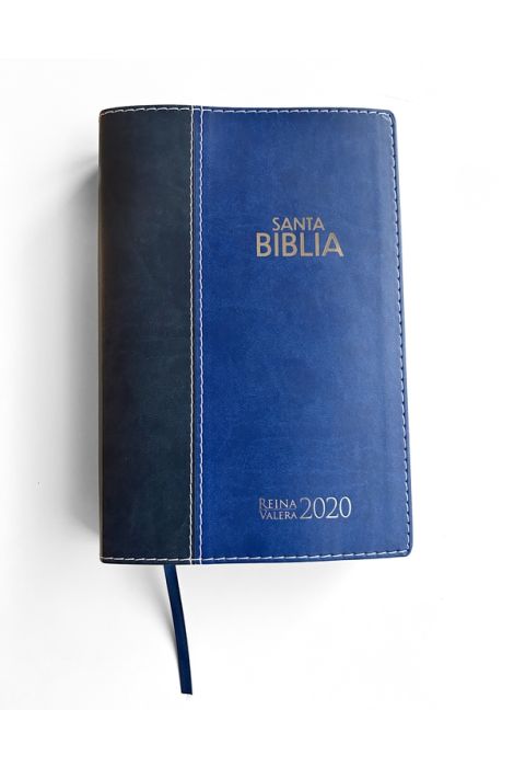 BIBLIA REINA VALERA 2020. AZUL BITONO. LETRA GRANDE
